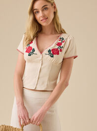 Carlisle Rose Embroidered Top - TULLABEE