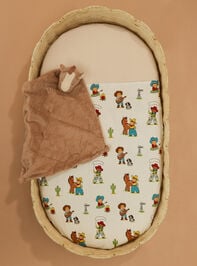 Vintage Cowboy Swaddle with Pony Blanky Detail 2 - TULLABEE