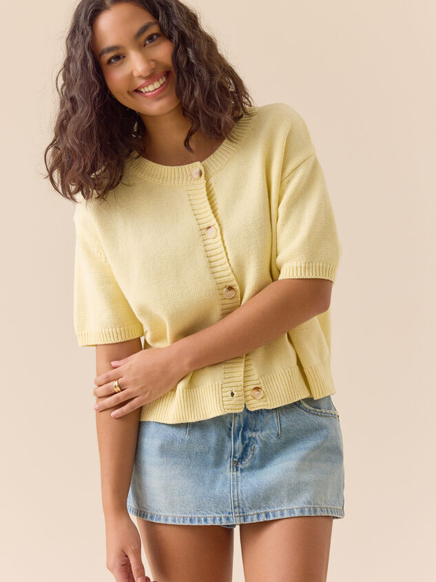 Rosie Short Sleeve Cardigan Detail 3 - TULLABEE