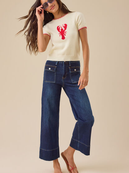 Lily Lobster Short Sleeve Sweater - TULLABEE