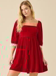 Carole Velvet Mama Dress Detail 2 - TULLABEE