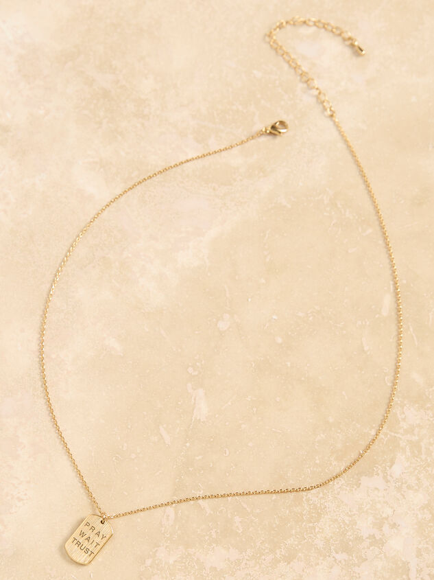Pray Wait Trust Necklace Detail 3 - TULLABEE