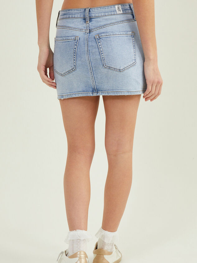 Stella Denim Mini Skirt Detail 5 - TULLABEE