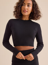 Phoebe Mock Neck Cropped Sweater Detail 2 - TULLABEE