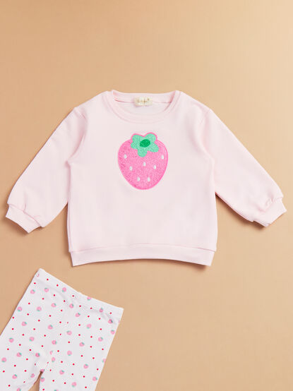 Strawberry Patch Sweatshirt and Pant Set - TULLABEE