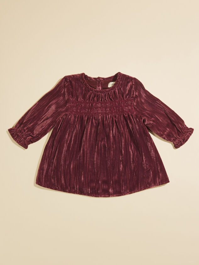 Marjorie Velvet Baby Dress Detail 2 - TULLABEE