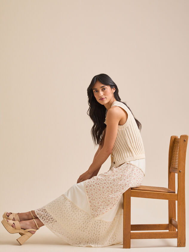 Aster Floral Midi Skirt Detail 5 - TULLABEE