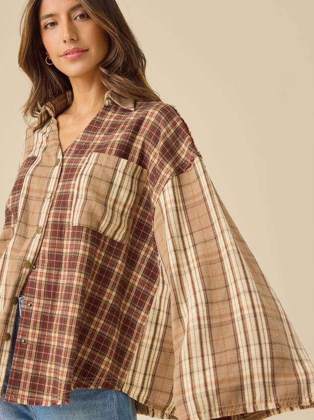 Adelaide Mixed Plaid Top Detail 4 - TULLABEE