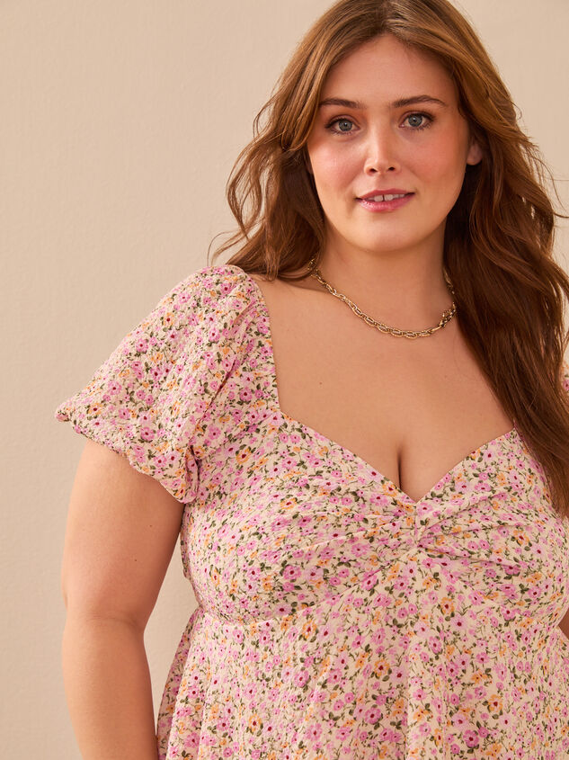 Ami Crossback Floral Babydoll Top Detail 3 - TULLABEE