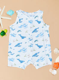 Watercolor Whale Romper Detail 2 - TULLABEE