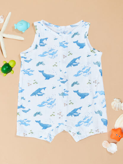 Watercolor Whale Romper - TULLABEE