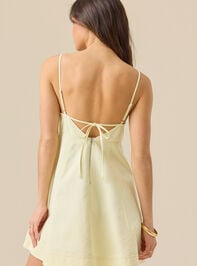 Calliope Denim Mini Dress Detail 2 - TULLABEE