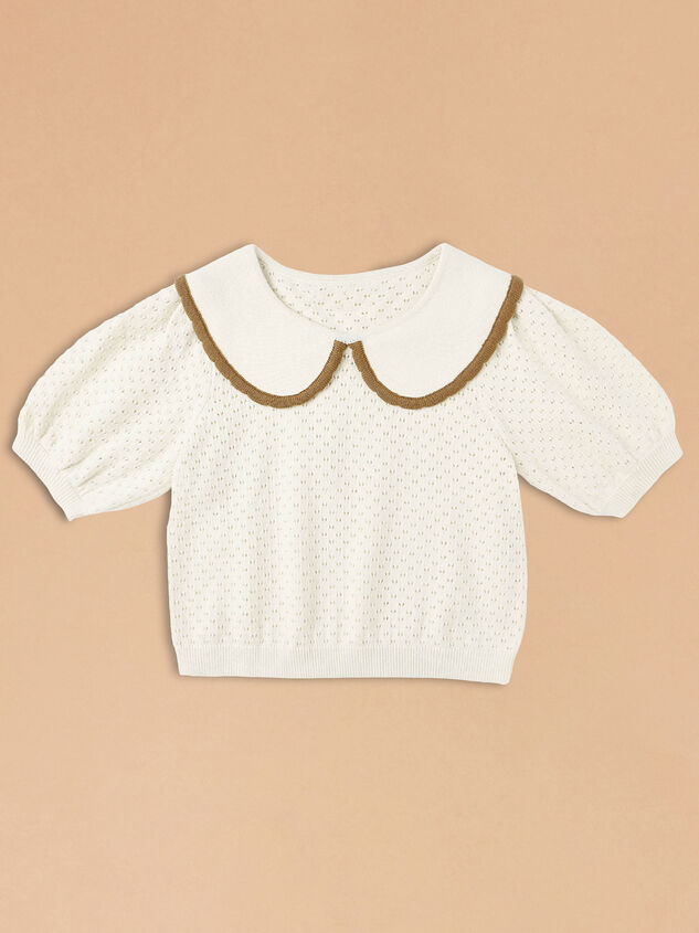 Isabella Pointelle Collared Top by Rylee + Cru - TULLABEE