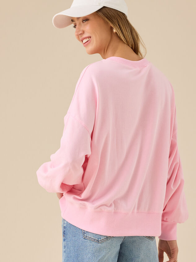 Embroidered Flag Sweatshirt Detail 5 - TULLABEE