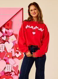 Lola Heart Mama Crewneck Detail 2 - TULLABEE