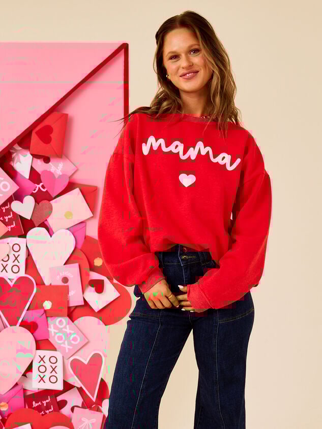 Lola Heart Mama Crewneck Detail 2 - TULLABEE