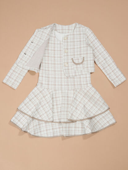 Wilma Plaid Dress and Jacket Set - TULLABEE