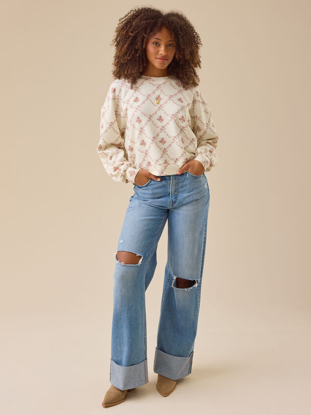 Cambrie Floral Mama Pullover Detail 3 - TULLABEE