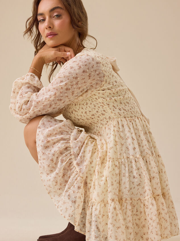 Chelly Floral Mini Dress Detail 4 - TULLABEE