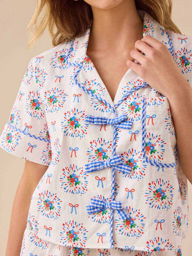 Americana Fireworks Sleep Top Detail 4 - TULLABEE