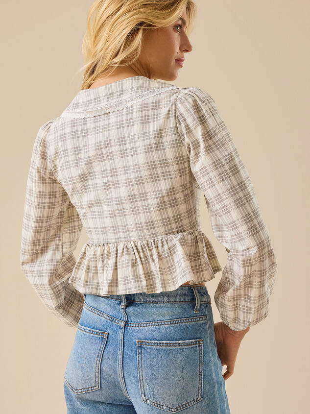 Raya Plaid Top Detail 5 - TULLABEE