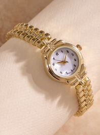 Skinny Link Round Face Watch - TULLABEE