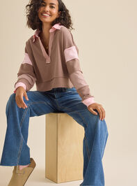 Blake Cropped Polo Pullover Detail 2 - TULLABEE