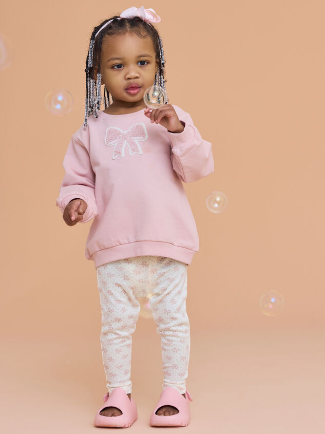 Cassie Bow Patch Sweatshirt and Leggings Set - TULLABEE