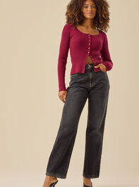 Merida Ribbed Cardigan Detail 2 - TULLABEE