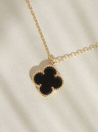 18K Gold Black Clover Necklace - TULLABEE