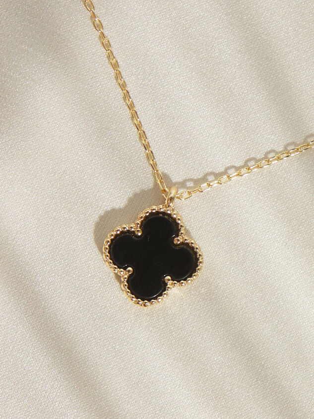 18K Gold Black Clover Necklace - TULLABEE