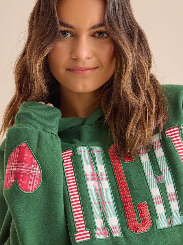 Grinchy Patchwork Hoodie Detail 2 - TULLABEE