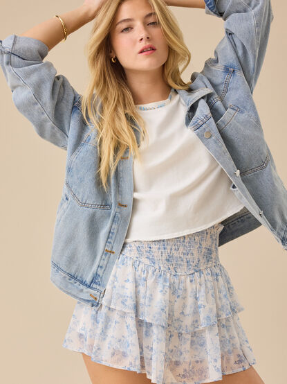 Zara Smocked Floral Mini Skirt - TULLABEE