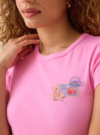European Postcard Baby Tee Detail 4 - TULLABEE