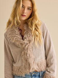 Pamela Fur Trim Jacket Detail 2 - TULLABEE