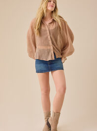 Arie Chiffon Button Down Top Detail 2 - TULLABEE