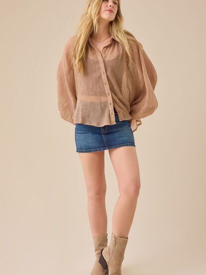 Arie Chiffon Button Down Top - TULLABEE