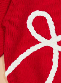 Braided Bow Christmas Sweater Detail 2 - TULLABEE