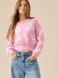 Rianna Bow Print Sweater - TULLABEE
