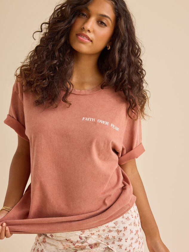 Faith Over Fear Graphic Tee Detail 2 - TULLABEE