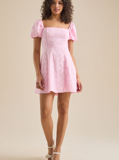 Josie Eyelet Mini Dress - TULLABEE
