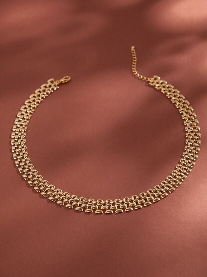 18K Gold Wide Panther Necklace - TULLABEE