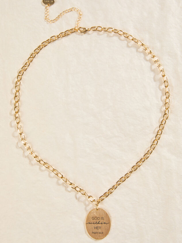 God is Within Charm Necklace Detail 2 - TULLABEE