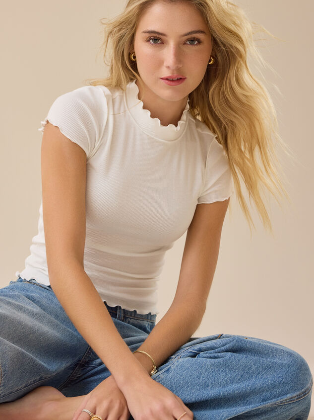 Stacy Mockneck Ribbed Top - TULLABEE