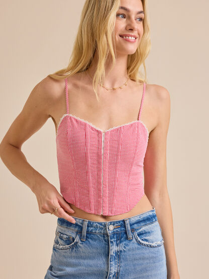 Jordan Gingham Smocked Tank - TULLABEE