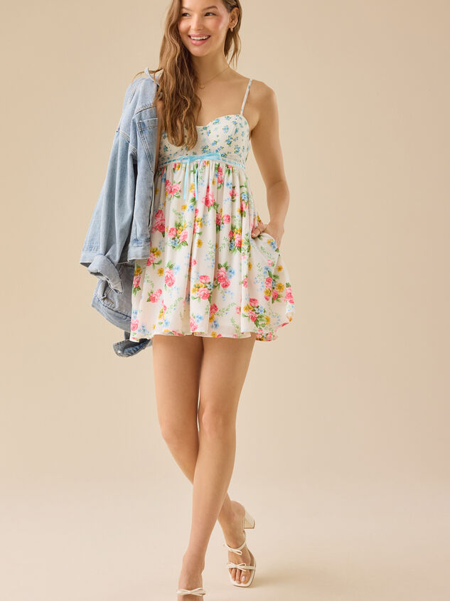Laryna Floral Mini Dress Detail 2 - TULLABEE