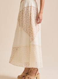 Aster Floral Midi Skirt Detail 6 - TULLABEE