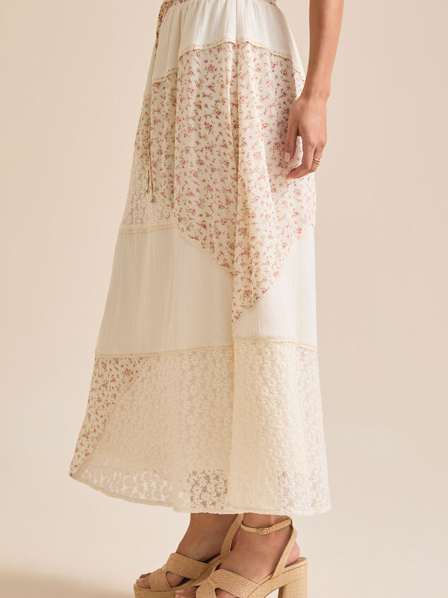 Aster Floral Midi Skirt Detail 6 - TULLABEE