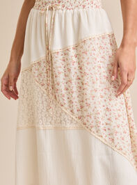 Aster Floral Midi Skirt Detail 4 - TULLABEE