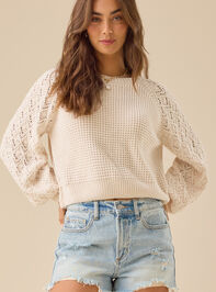 Hailey Chenille Pointelle Sweater - TULLABEE